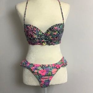 Victoria’s Secret floral bikini.  Sz. 34B / M